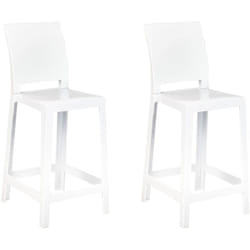 Set di 2 sgabelli da bar plastica bianco sedie da bar Wellington