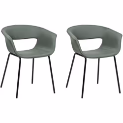 Set di sedie imbottite moderne. Introduci un'atmosfera moderna nella tua zona pranzo con questo set di 2 sedie. La silhouette ...