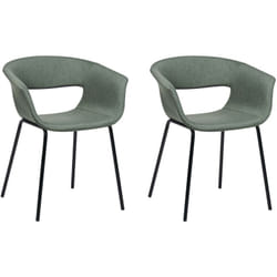 Set di 2 sedie moderne Sedute imbottite Gambe in metallo per sala da pranzo cucina Verde scuro Abilene