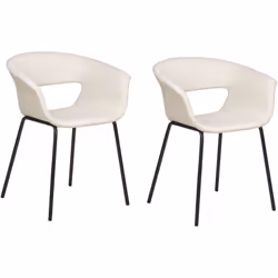 Set di sedie imbottite moderne . Introduci un'atmosfera moderna nella tua zona pranzo con questo set di 2 sedie. La silhouett ...