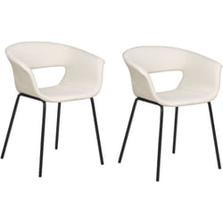 Set di 2 sedie moderne Sedute imbottite Gambe in metallo per sala da pranzo cucina beige Abilene