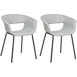 Set di 2 sedie moderne Sedute imbottite Gambe in metallo per sala da pranzo cucina grigio Abilene