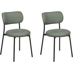 Set di 2 sedie senza braccioli Sedute imbottite Gambe in metallo per sala da pranzo cucina Verde Casey