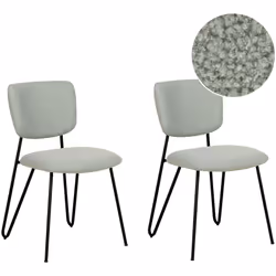 Set di 2 sedie da pranzo con rivestimento in boucle. Grazie a queste sedie per la sala da pranzo, ogni pasto sarà ancora più  ...