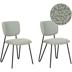Set di 2 sedie da pranzo moderne Seduta imbottita strutturale in tessuto grigio chiaro Elko