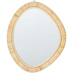 Beliani - Specchio da parete dalla forma irregolare con cornice in rattan naturale 50 x 60 cm Zaatari