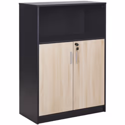 Elegante armadietto con ripiano aperto. Esplora l'organizzazione brillante con questo pratico mobile da ufficio. Il suo vano  ...