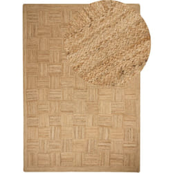 Beliani - Tappeto di iuta intrecciata naturale in stile boho a quadri 200 x 300 cm Beige Esentepe