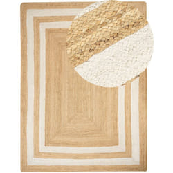 Beliani - Tappeto di iuta intrecciata in stile boho naturale con cornice 300 x 400 cm Beige Gemerek