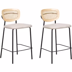 Set di 2 sgabelli da bar senza braccioli . Rendi la tua cucina unica con questo elegante set di sgabelli. Realizzati in resis ...