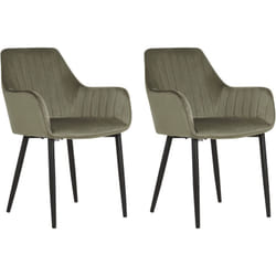 Set di 2 sedie da pranzo in velluto verde oliva Wellston