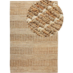 Beliani - Tappeto da corridoio in iuta beige intrecciato a mano con motivo a righe 200 x 300 cm Corridoio Kamberli
