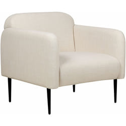 Beliani - Poltrona Sedia Retro Art Deco Tessuto Lino Gambe in metallo Soggiorno Beige Chiaro e Nero Stouby