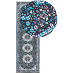 Beliani - Tappeto da corridoio con motivo orientale 80 x 240 cm Tappeto da pavimento antiscivolo Blu Gediz