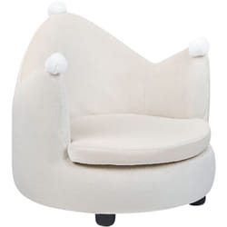 Sedia imbottita in velluto Design a forma di corona con braccioli Arredo asilo nido peluche per bambini Beige Vega
