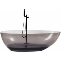 Vasca da bagno moderna con superficie solida ovale trasparente nero 1690 x 780 mm Blancarena