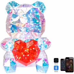 Orsetto olografico a LED. Questo orsetto luminoso è una decorazione LED intelligente che piacerà subito ai bambini e agli adu ...