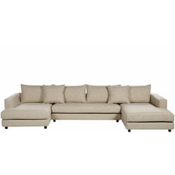 Divano moderno ad angolo a u 2 chaise longue con schienale imbottito Cuscini extra sfoderabili beige Lilviken