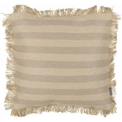Beliani - Cuscino in iuta sfoderabile con imbottitura con bordo decorativo a righe 45 x 45 cm Beige Cirsium