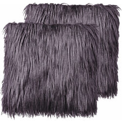 Beliani - Set di 2 cuscini da lancio in pelliccia sintetica Soft Fluffy Grigio Scuro 45 x 45 cm Corokia