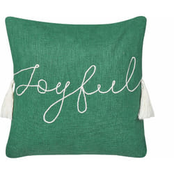 Beliani - Cuscino decorativo Motivo natalizio 45 x 45 cm Cotone sfoderabile Riempimento Poliestere Nappe Verde Elettaria