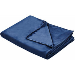 Beliani - Copripiumino per coperta ponderata moderno in tessuto di poliestere 150 x 200 cm con motivo a tinta unita Blu Marino Rhea