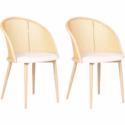 Sedie senza braccioli con intreccio viennese. Lasciati avvolgere in un'esperienza senza tempo di design con questo set di due ...
