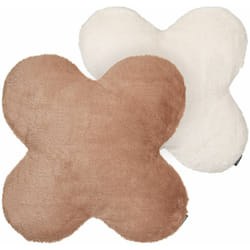Beliani - Set di 2 cuscini in tessuto di poliestere con imbottitura in cotone beige e marrone chiaro 54 x 54 cm Achillea