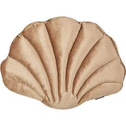 Cuscino decorativo in velluto a forma di conchiglia beige a tinta unita Consolida