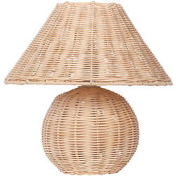 Beliani - Lampada da tavolo in rattan con treppiede e paralume traforata Cinder