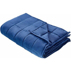 Beliani - Coperta rettangolare ponderata 7kg 120 x 180 cm Rivestimento in tessuto poliestere trapuntato Imbottitura con perle di vetro blu marino