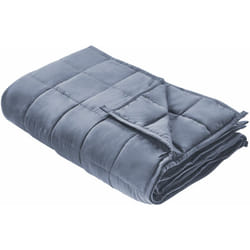 Beliani - Coperta rettangolare ponderata 4kg 100 x 150 cm Rivestimento in tessuto poliestere trapuntato Imbottitura con perle di vetro blu Nereid
