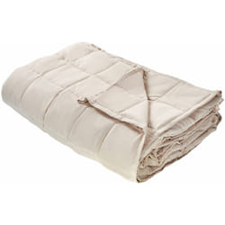 Beliani - Coperta rettangolare ponderata 4kg 100 x 150 cm Rivestimento in tessuto poliestere trapuntato Imbottitura con perle di vetro beige Nereid