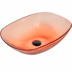 Lavabo da bagno semitrasparente . Questo lavabo, dalle forme arrotondate e dal design semi-trasparente con una sottile nota d ...