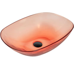 Lavabo da appoggio per bagno Superficie solida semitrasparente 540 x 360 mm Rosso Moengo