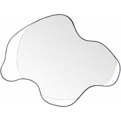 Beliani - Specchio decorativo ovale moderno e minimalista con cornice in ferro e metallo per il soggiorno 77 x 59 cm Nero Melun