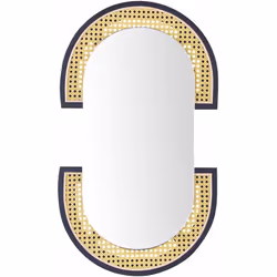 Specchio con cornice decorativa in rattan. Eleva il tuo spazio con uno specchio decorativo: un’ode alla serenità minimalista, ...