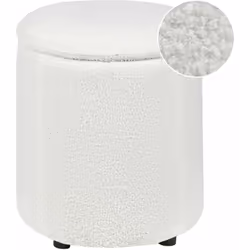 Elegante pouf in bouclè con pratico vano portaoggetti. Dona agli ambienti di casa con questo pouf dal design moderno. È reali ...