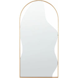 Beliani - Specchio decorativo ovale moderno e minimalista con cornice in metallo oro 41 x 81 cm Colombier