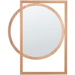 Beliani - Specchio decorativo moderno da parete con cornice in legno chiaro e forma geometrica 56 x 71 cm Fatto a mano Lauron