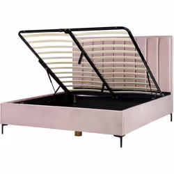 Letto in velluto con contenitore. Porta l'eleganza in camera da letto o suite matrimoniale con questo letto con rete a doghe ...