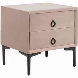 Comodino imbottito con due cassetti. Questo comodino elegante e allo stesso tempo pratico è uno splendido complemento d'arred ...