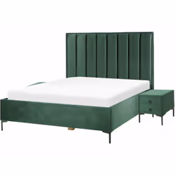 Set camera da letto in velluto con contenitore e due comodini. Porta l'eleganza in camera da letto con questo set da camera d ...