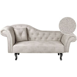 Chaise longue Stile Retrò Lato Sinistro Velluto Grigio Tortora Lattes