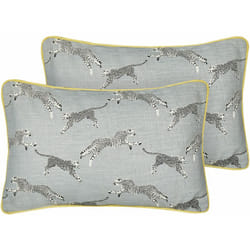 Set di 2 cuscini sparsi in cotone con motivo ghepardo 30 x 50 cm Grigio Arales