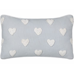 Beliani - Cuscino in cotone ricamato con motivo a cuoricini grigio 30 x 50 cm Gazania