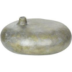 Beliani - Vaso decorativo in terracotta fatto a mano, effetto invecchiato, grigio e oro Rawang