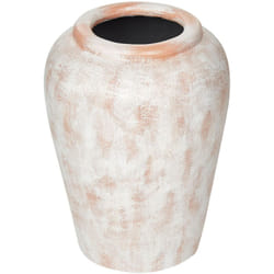 Vaso decorativo in terracotta fatto a mano con effetto distressed e finitura dall'aspetto vintage, bianco sporco Miri