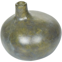 Beliani - Vaso decorativo tradizionale in terracotta fatto a mano con effetto invecchiato, decorazione per la casa grigio e oro Klang