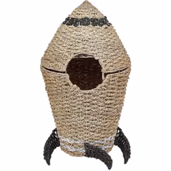 Cesto a forma di razzo. Un viaggio cosmico con questo cestino fatto a mano per la cameretta dei bambini. Realizzato a forma d ...